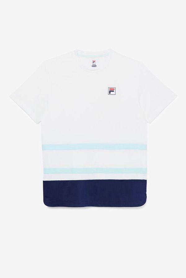 Fila Legends Rally Crew Men's T-Shirts - White/Navy /,NZ 620-79235